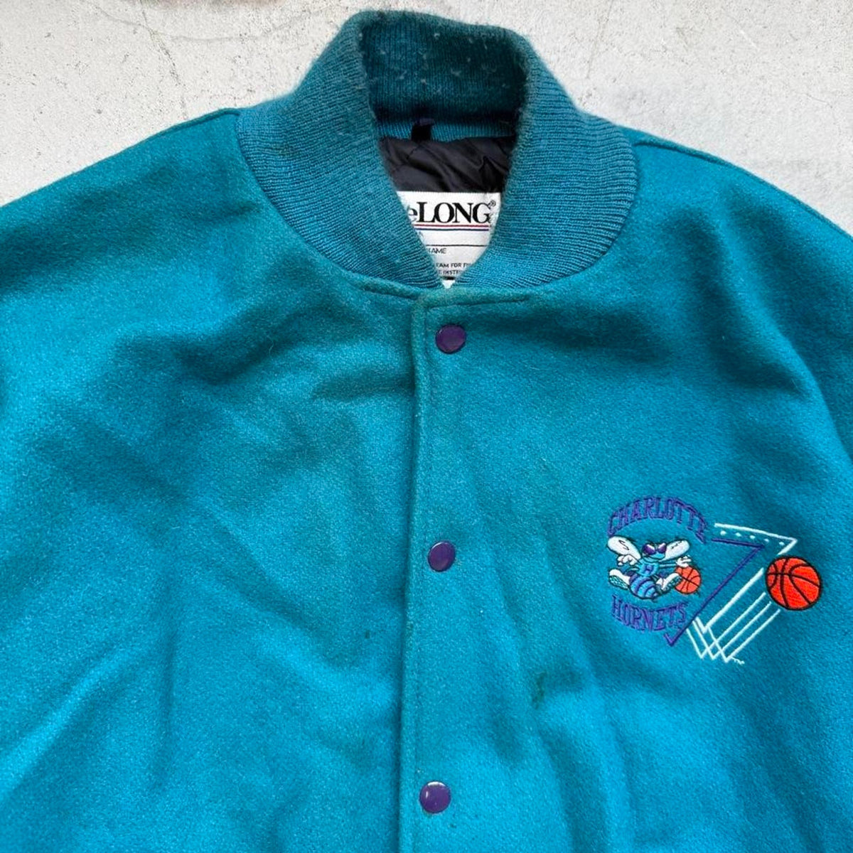 Vintage 90s Charlotte Hornets Varsity NBA Jacket - Large