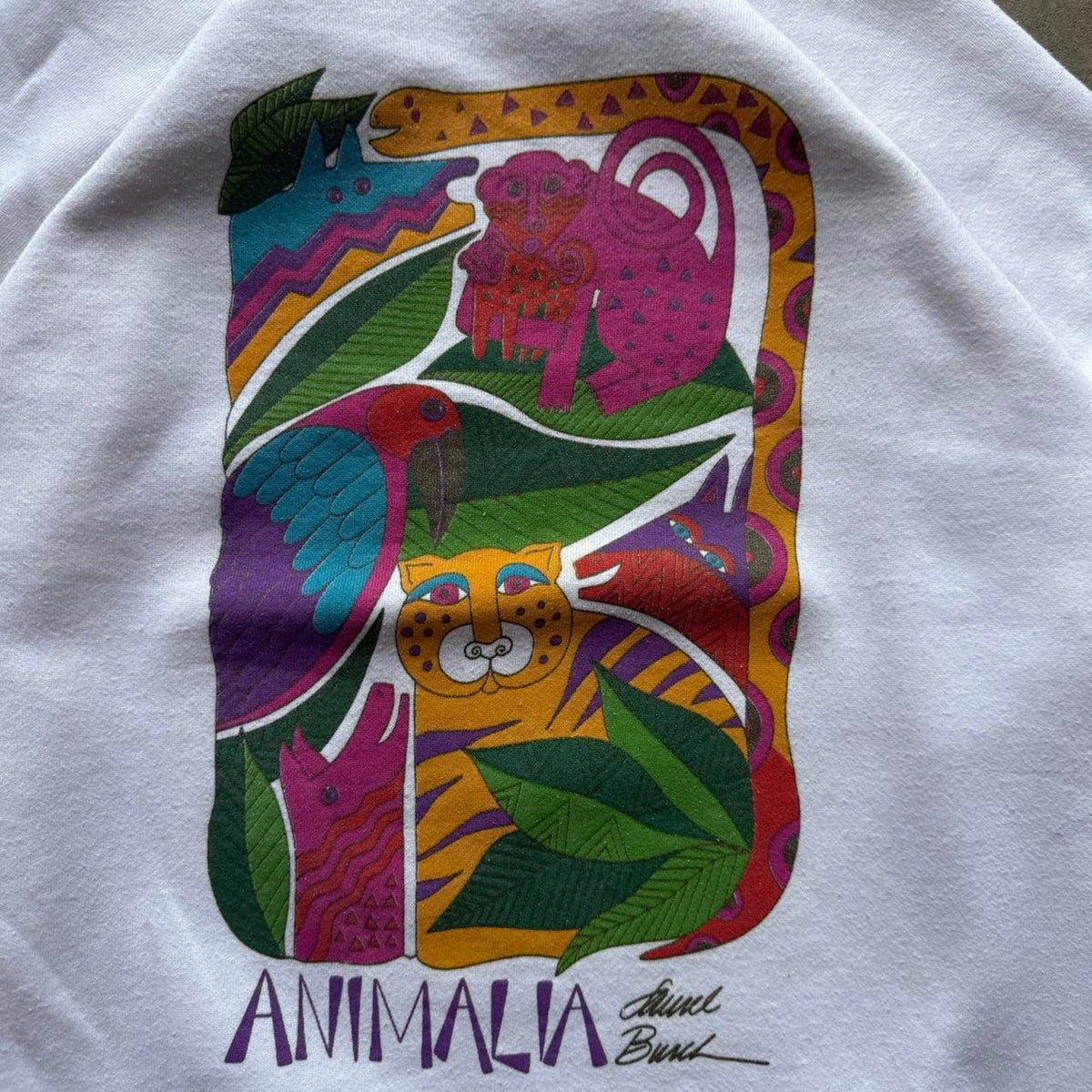 Vintage 90s Animals Nature Art Crewneck - X-Large