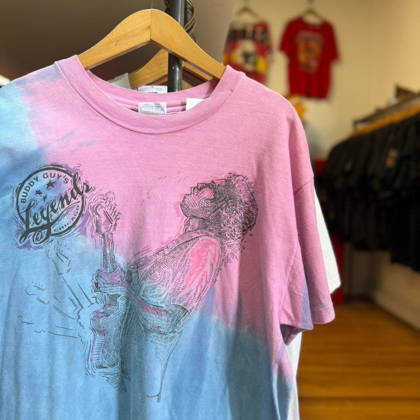 Vintage 90s Buddy Guy Legends Tie Dye Guitar Band T-Shirt