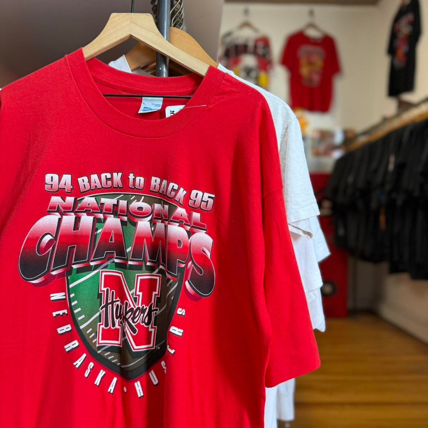 Vintage 1994 Nebraska Huskers National Champs Football T-Shirt