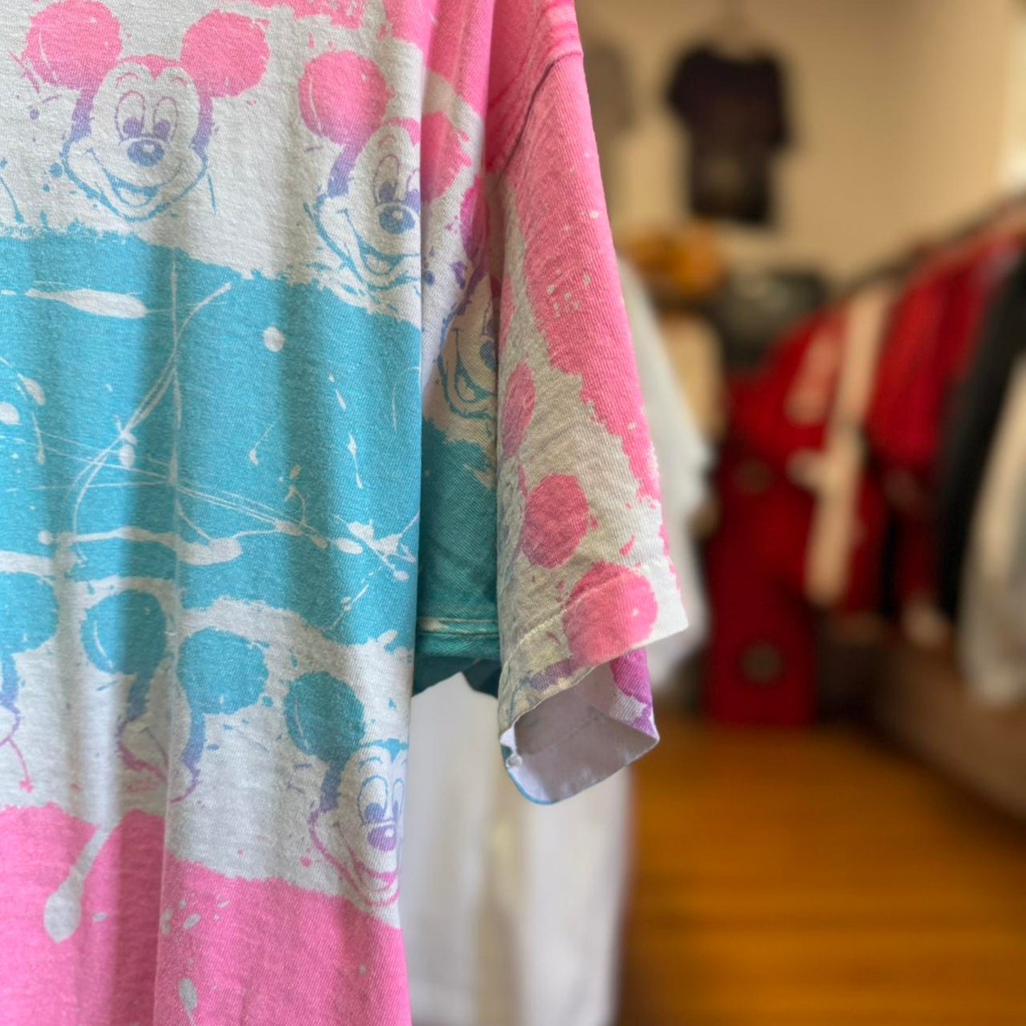 Vintage 90s Mickey Mouse AOP Disney T-Shirt - Large