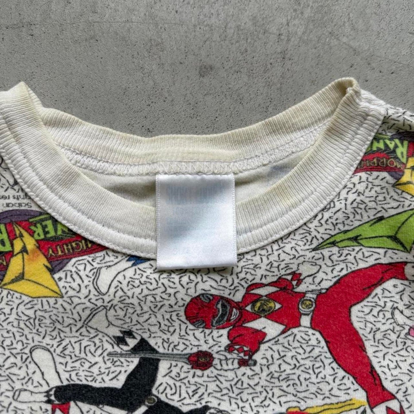 Vintage 90s Power Rangers All Over Print T-Shirt - Kids Small 6-7