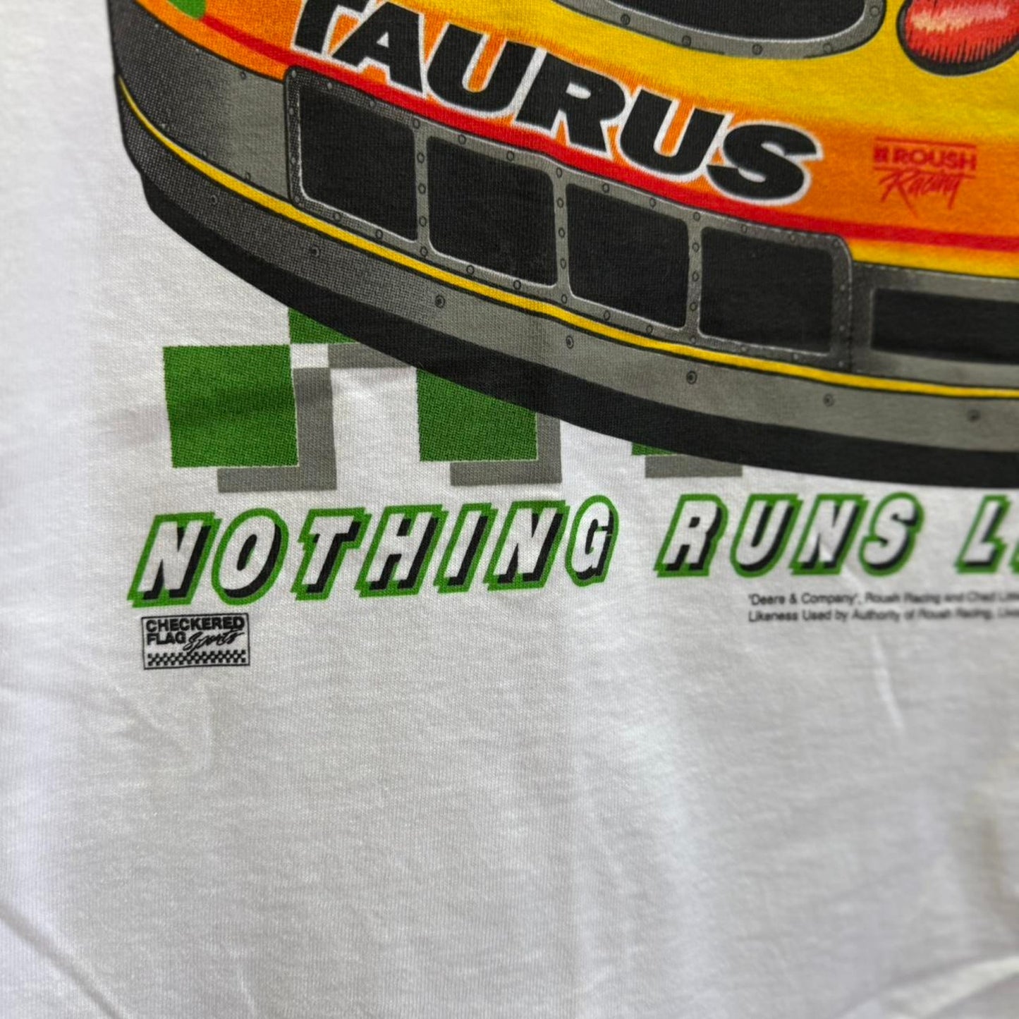 Vintage 90s John Deere Rousch NASCAR Racing Racecar T-Shirt - X-Large