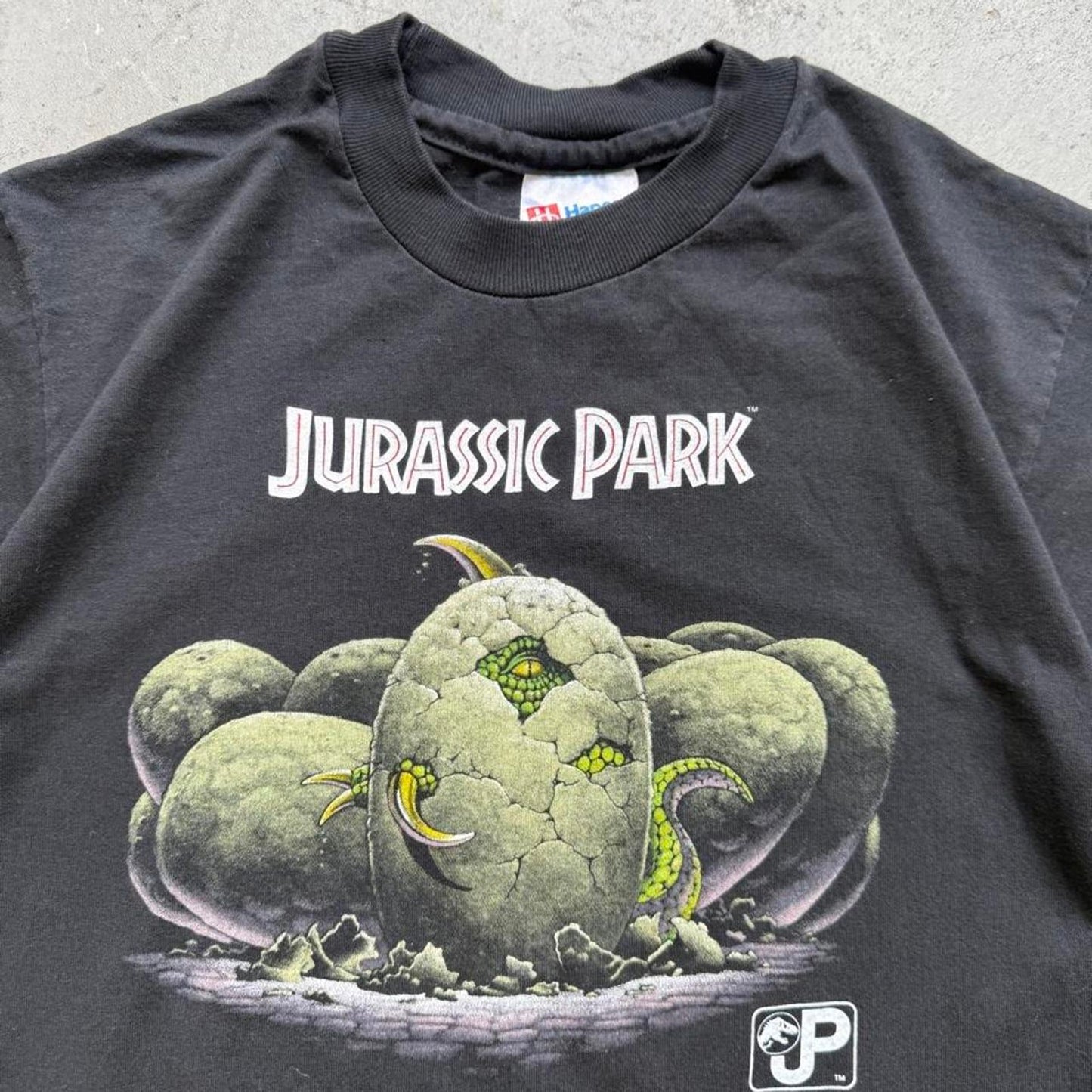 Vintage 90s Jurassic Park Dino Egg T-Shirt - Kids Large 14-16