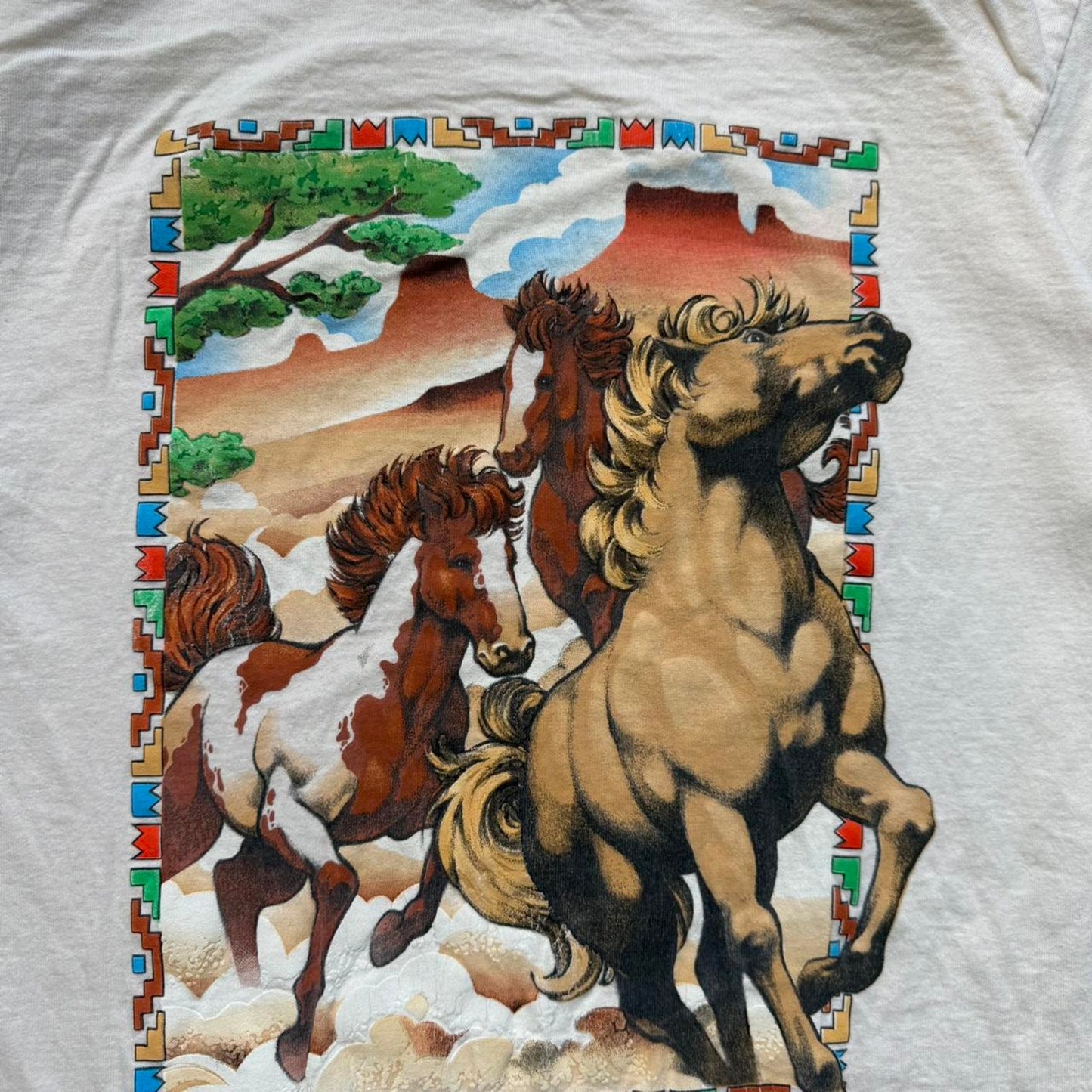 Vintage 90s Horse Animal Art Style T-Shirt - Large
