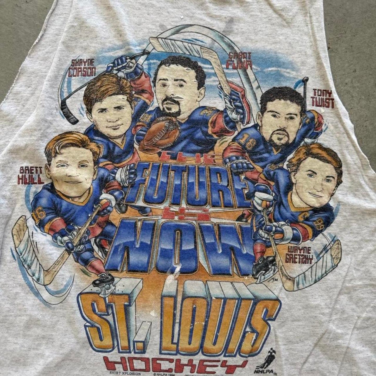Vintage 90s Saint Louis Blues NHL Caricature Cutoff T-Shirt - X-Large