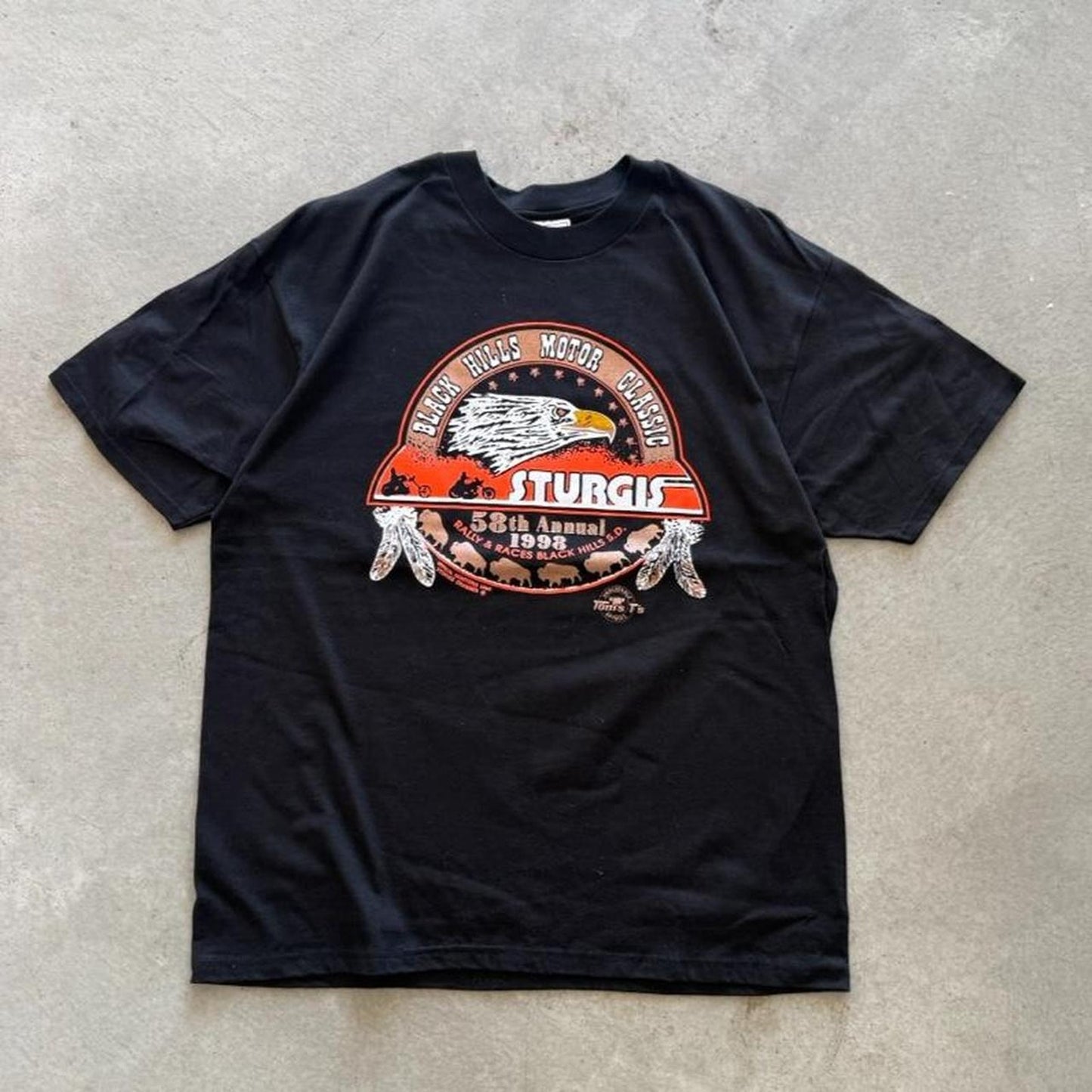Vintage 1998 Sturgis Black Hills Rally Biker Motorcycle T-Shirt - X-Large