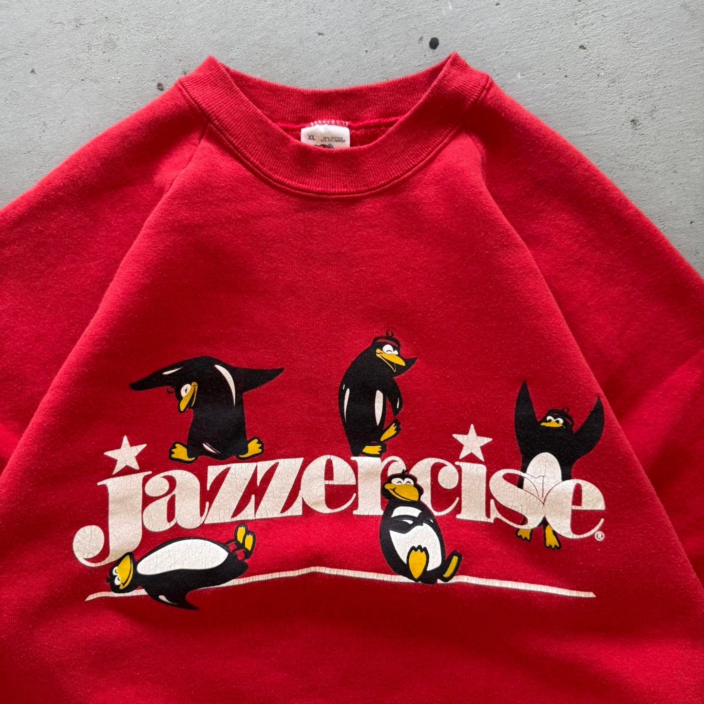 Vintage 90s Jazzercise Penguin Animal Crewneck - X-Large