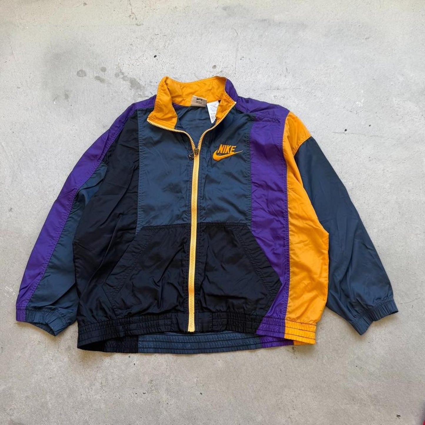 Vintage 90s Nike Side Swoosh Logo Windbreaker Jacket - Kids Medium 10/12
