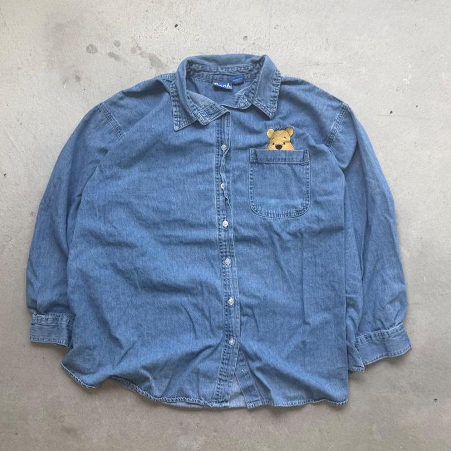 Vintage 90s Disney Winnie the Pooh Button Up Shirt - Large