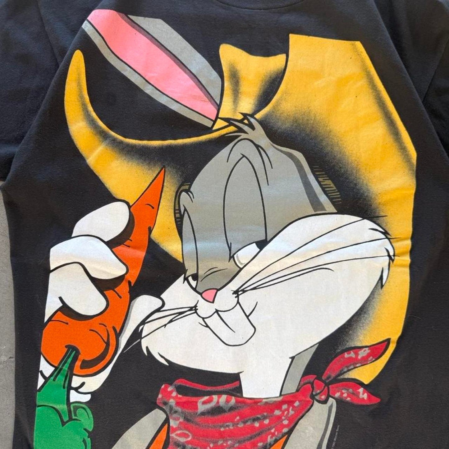 Vintage 90s Bugs Bunny Cowboy Looney Tunes Cartoon T-Shirt - Large