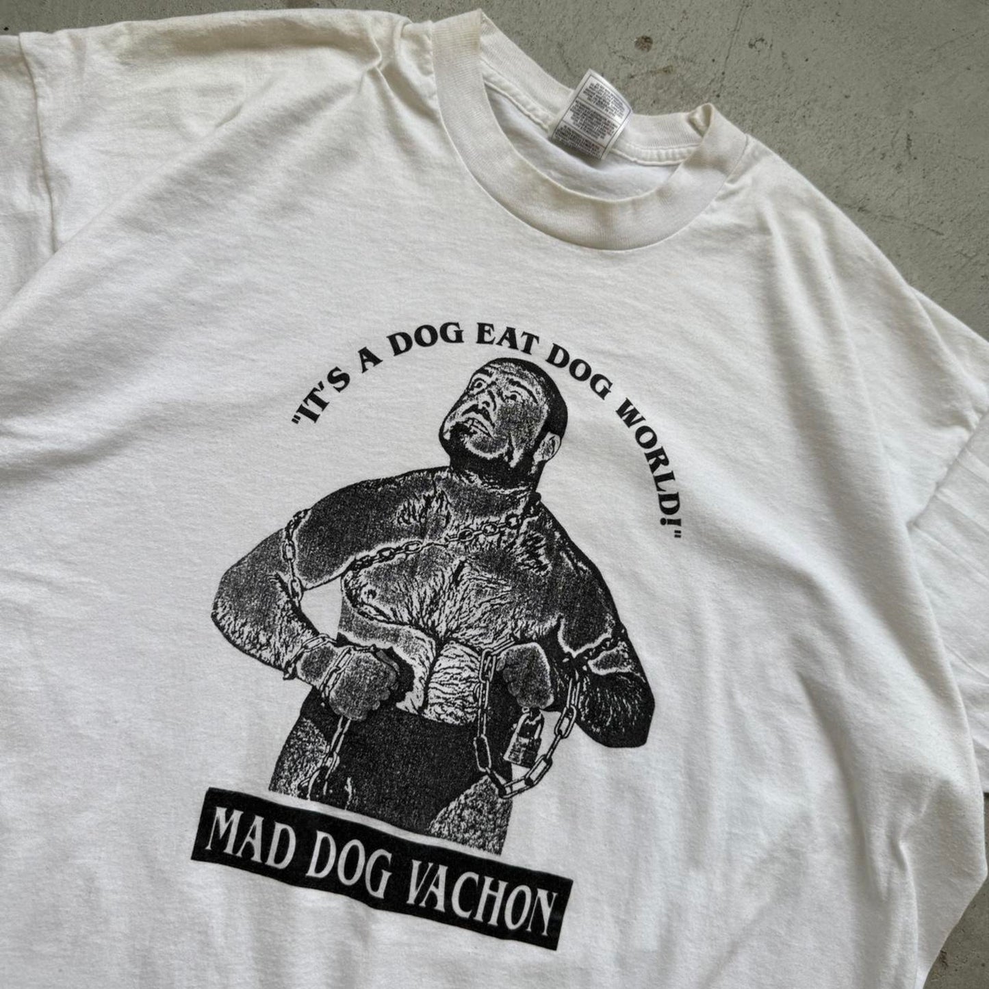 Vintage 90s Mad Dog Vachon Dog Eat Dog World Wrestling Wrestler T-Shirt - XX-Large