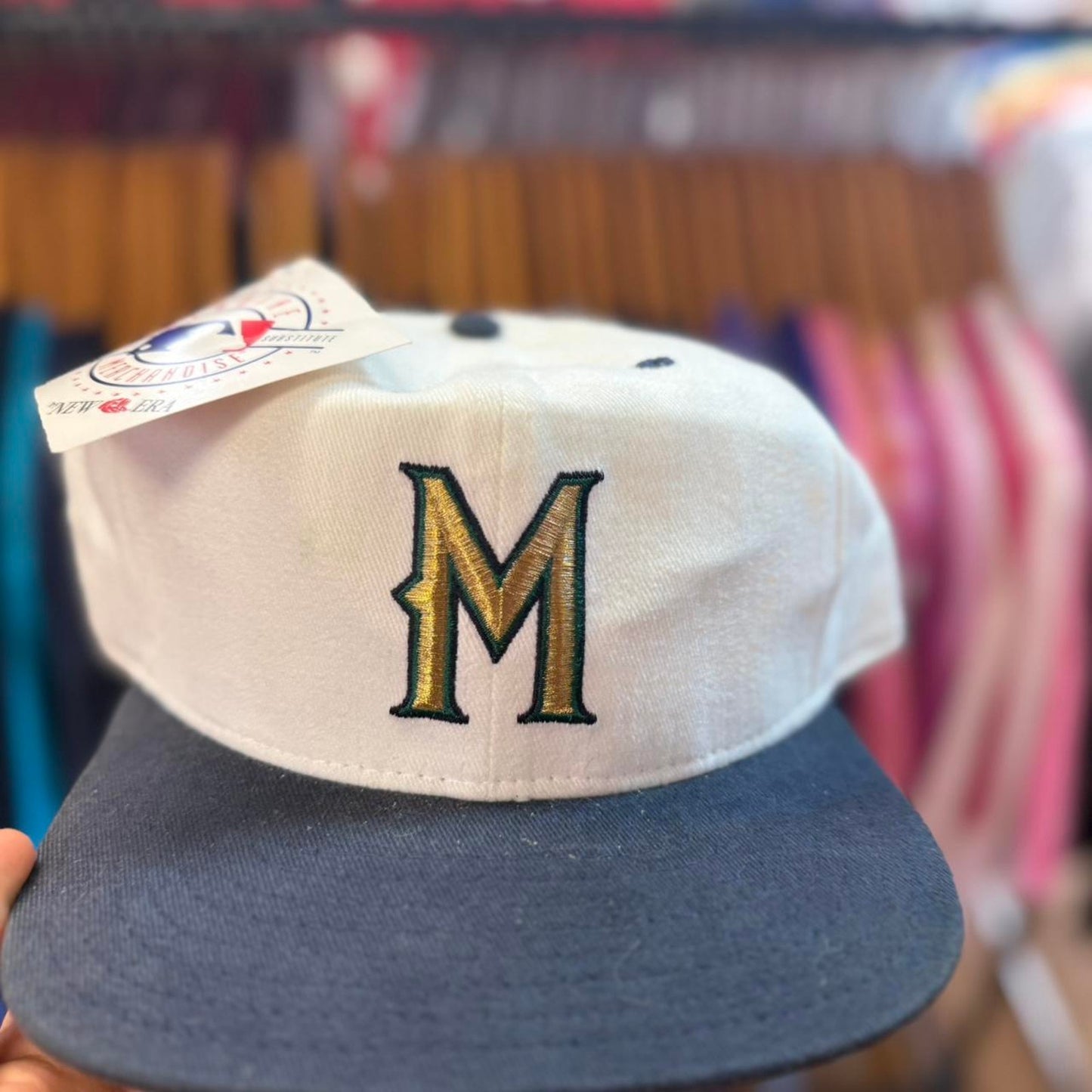 Vintage 90s Milwaukee Brewers New Era NWT Snapback