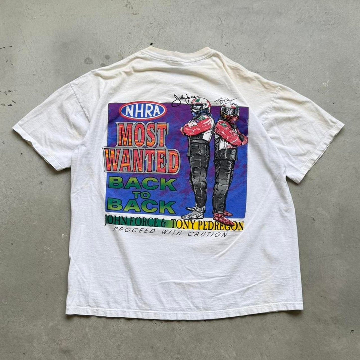 Vintage 90s NHRA Most Wanted The Untouchables Racing NASCAR T-Shirt - X-Large