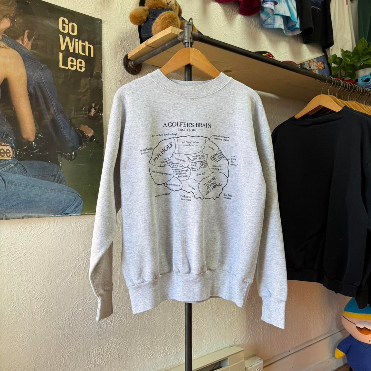Vintage 90s A Golfers Brain Humor Comedy Crewneck - X-Large