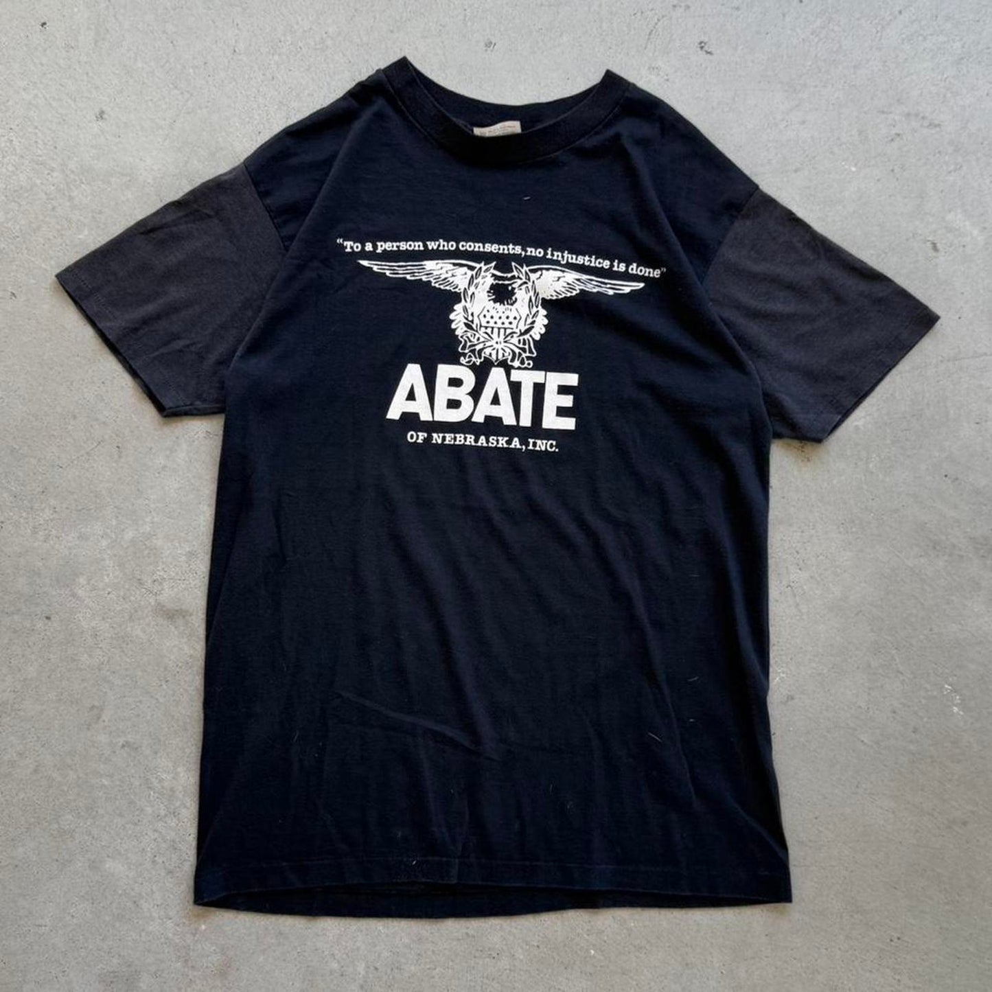 Vintage 80s Abate Nebraska Faded Biker T-Shirt - Large