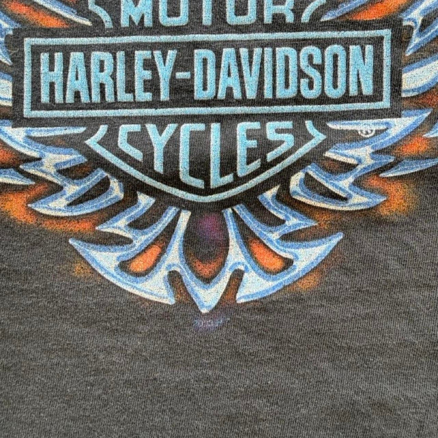 Vintage Harley Davidson Motorcycles Flame Fire T-Shirt - X-Large