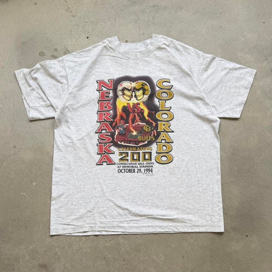 Vintage 90s Nebraska Huskers Vs Colorado Lightning T-Shirt - X-Large