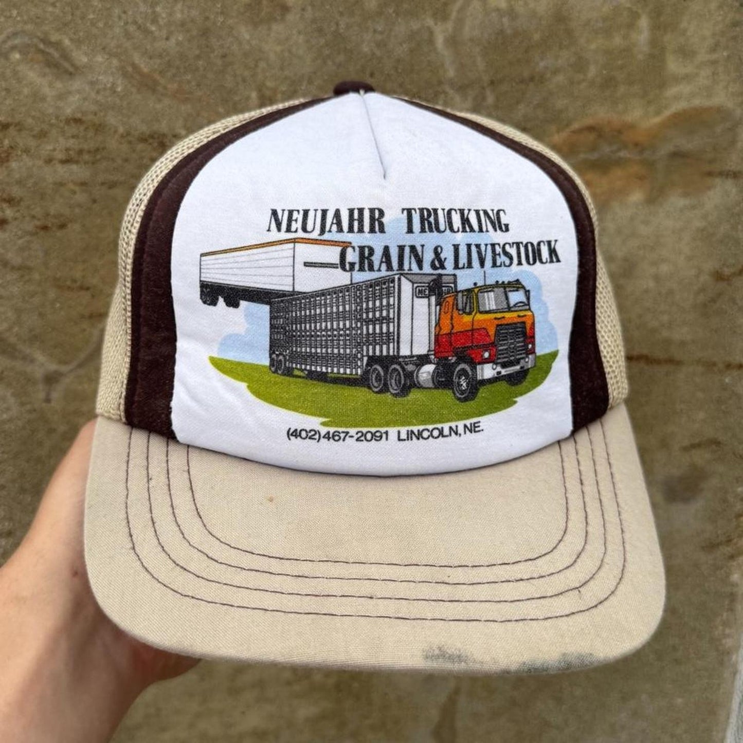 Vintage 80s Trucking Grain and Livestock Nebraska Trucker Cap