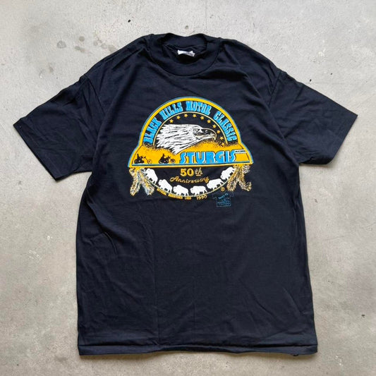 Vintage 1990 Sturgis Black Hills Rally Biker Motorcycle T-Shirt - X-Large