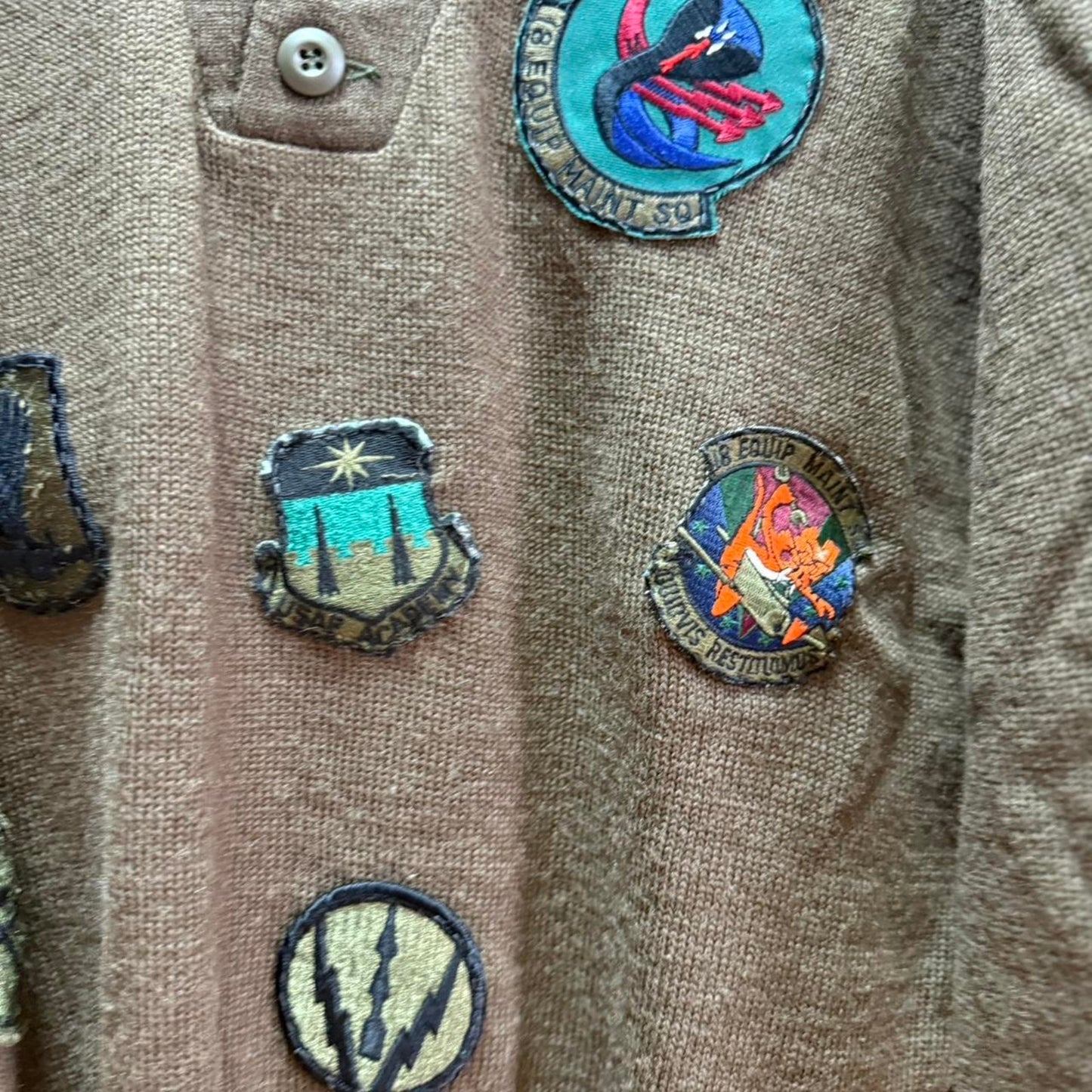 Vintage 90s Military Patch Marine Army Sweater - X-Large