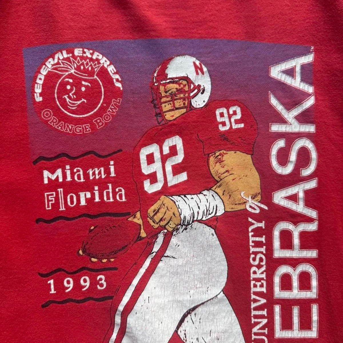 Vintage 1993 Nebraska Huskers FedEx Bowl T-Shirt - Large