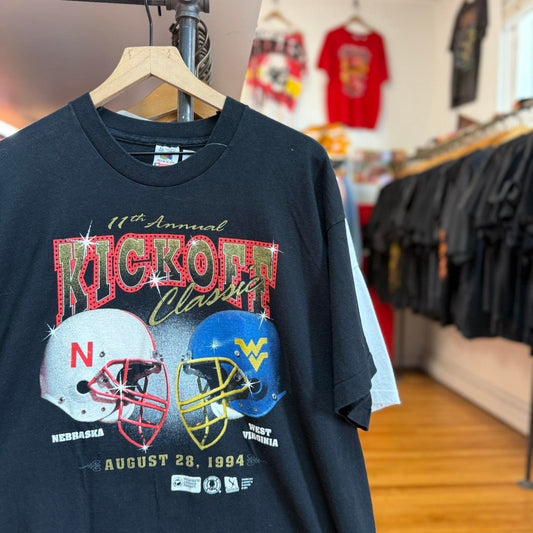 Vintage 90s Nebraska Huskers Kickoff Classic Helmet T-Shirt