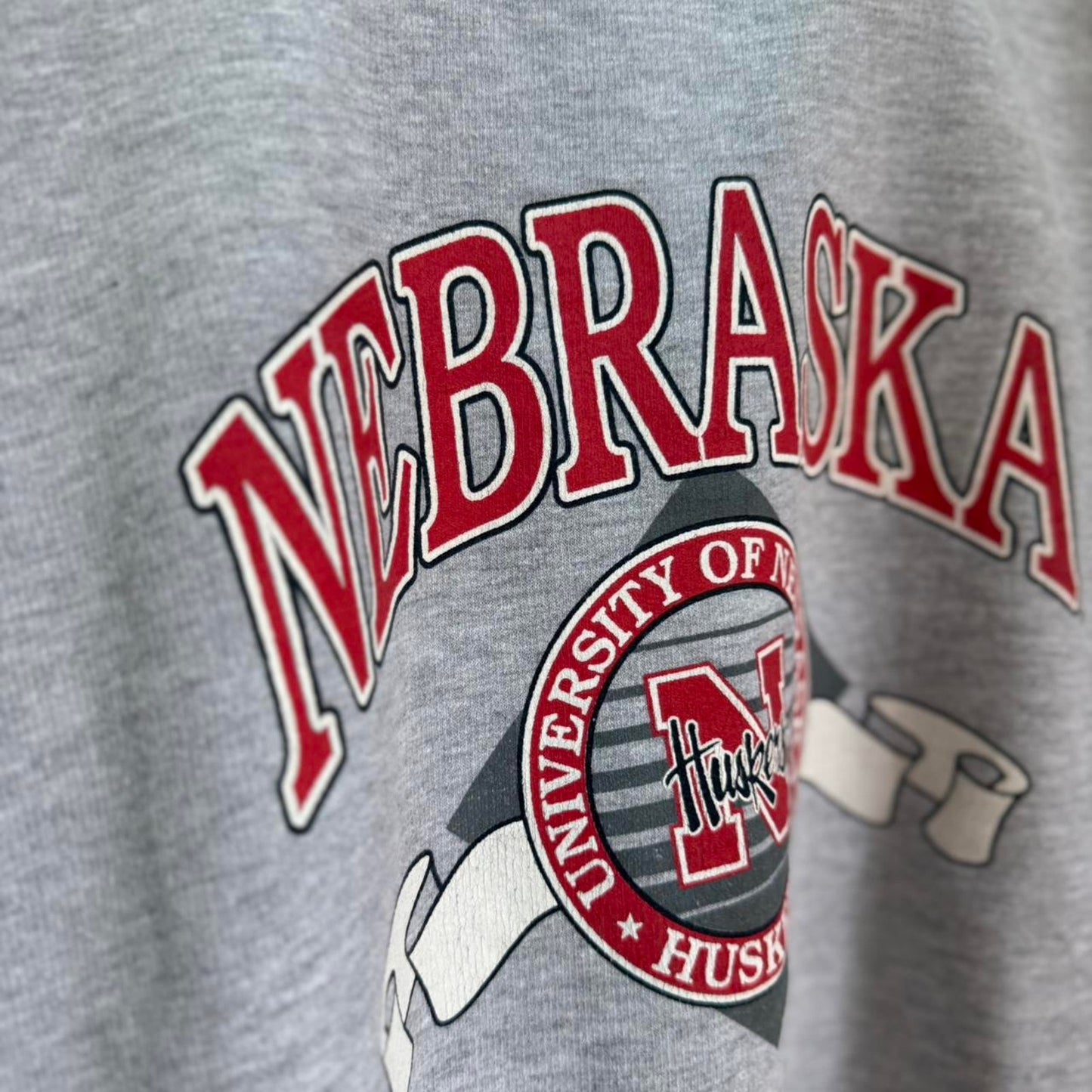 Vintage 90s Nebraska Huskers Football Crewneck - Large