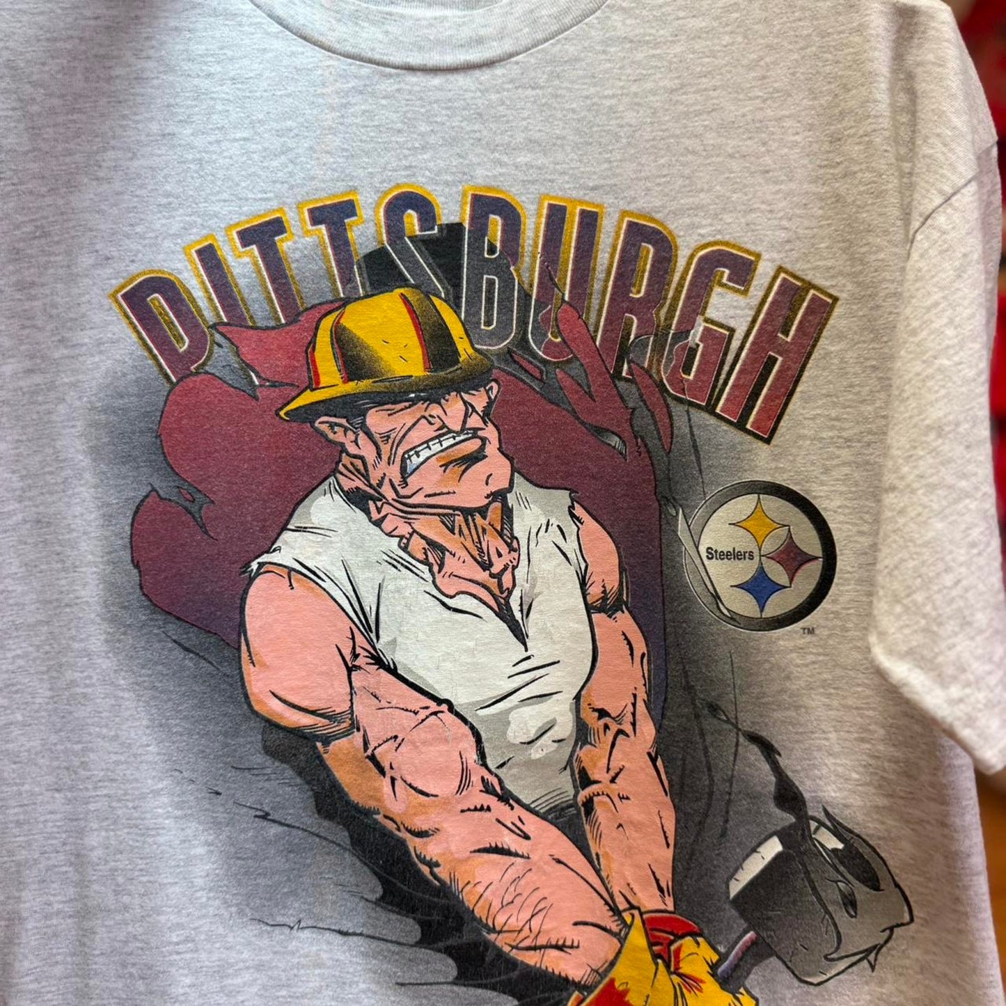 Vintage 90s Pittsburgh Steelers Break Through NFL T-Shirt