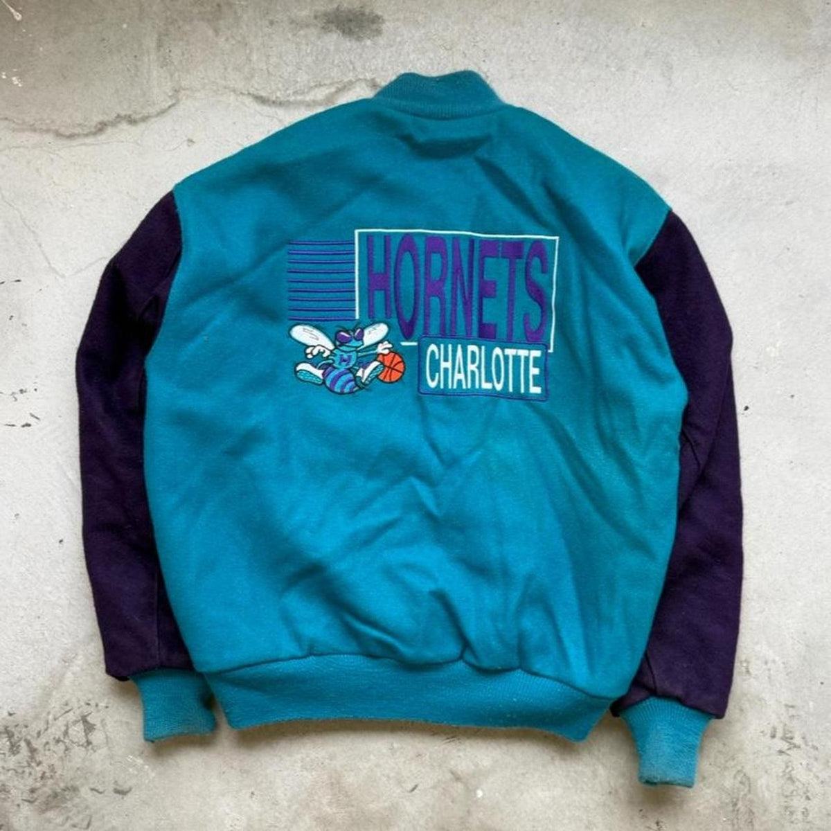 Vintage 90s Charlotte Hornets Varsity NBA Jacket - Large
