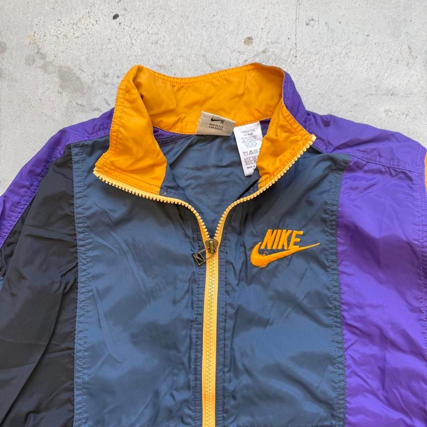 Vintage 90s Nike Side Swoosh Logo Windbreaker Jacket - Kids Medium 10/12