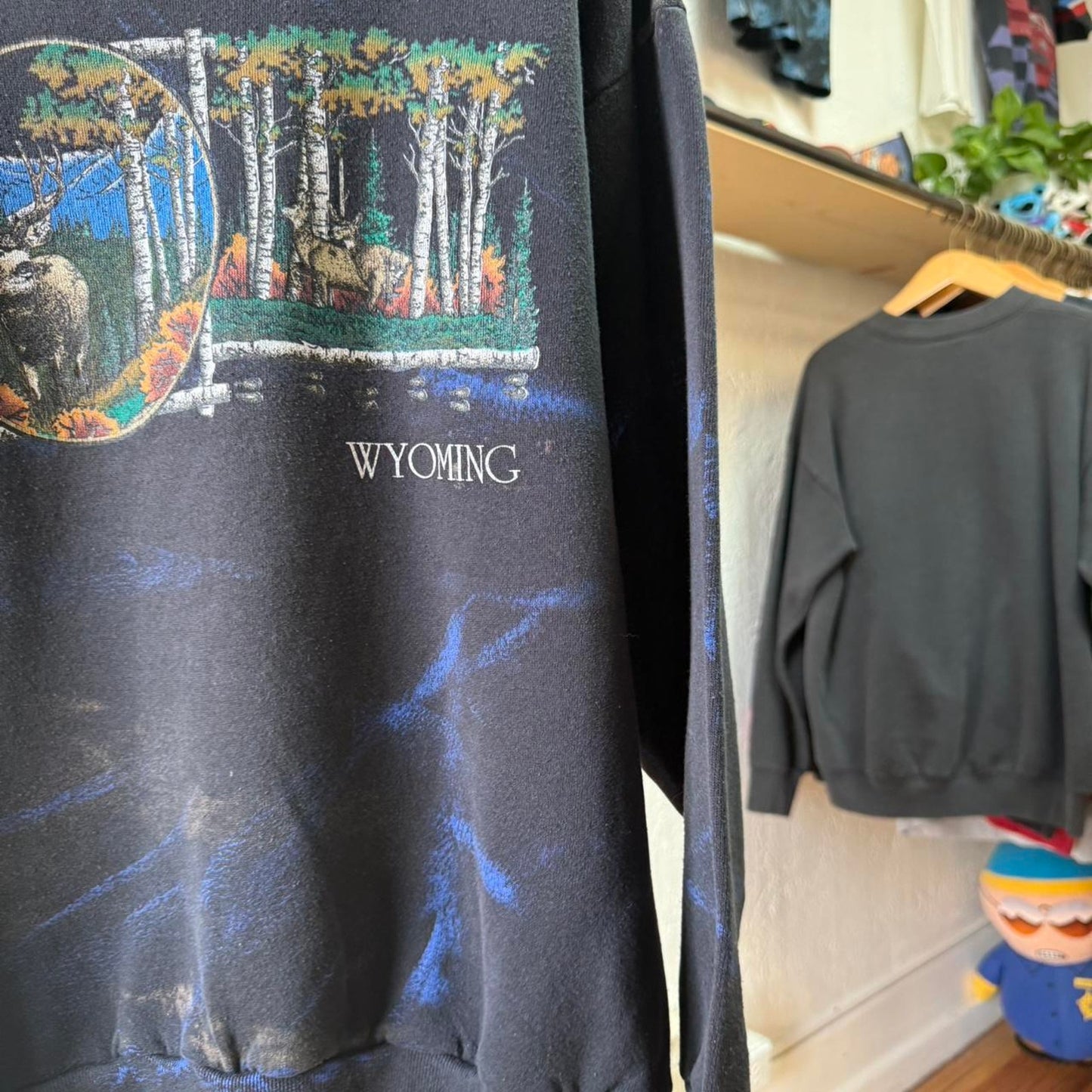 Vintage 90s Wyoming Deer Animal AOP Crewneck - Large
