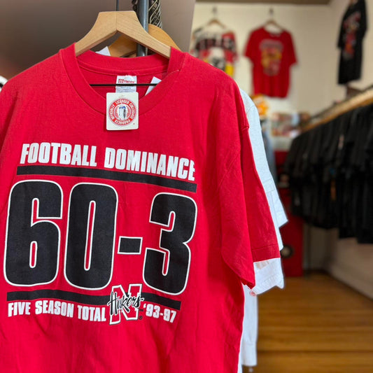 Vintage 90s Nebraska Huskers Football Dominance T-Shirt