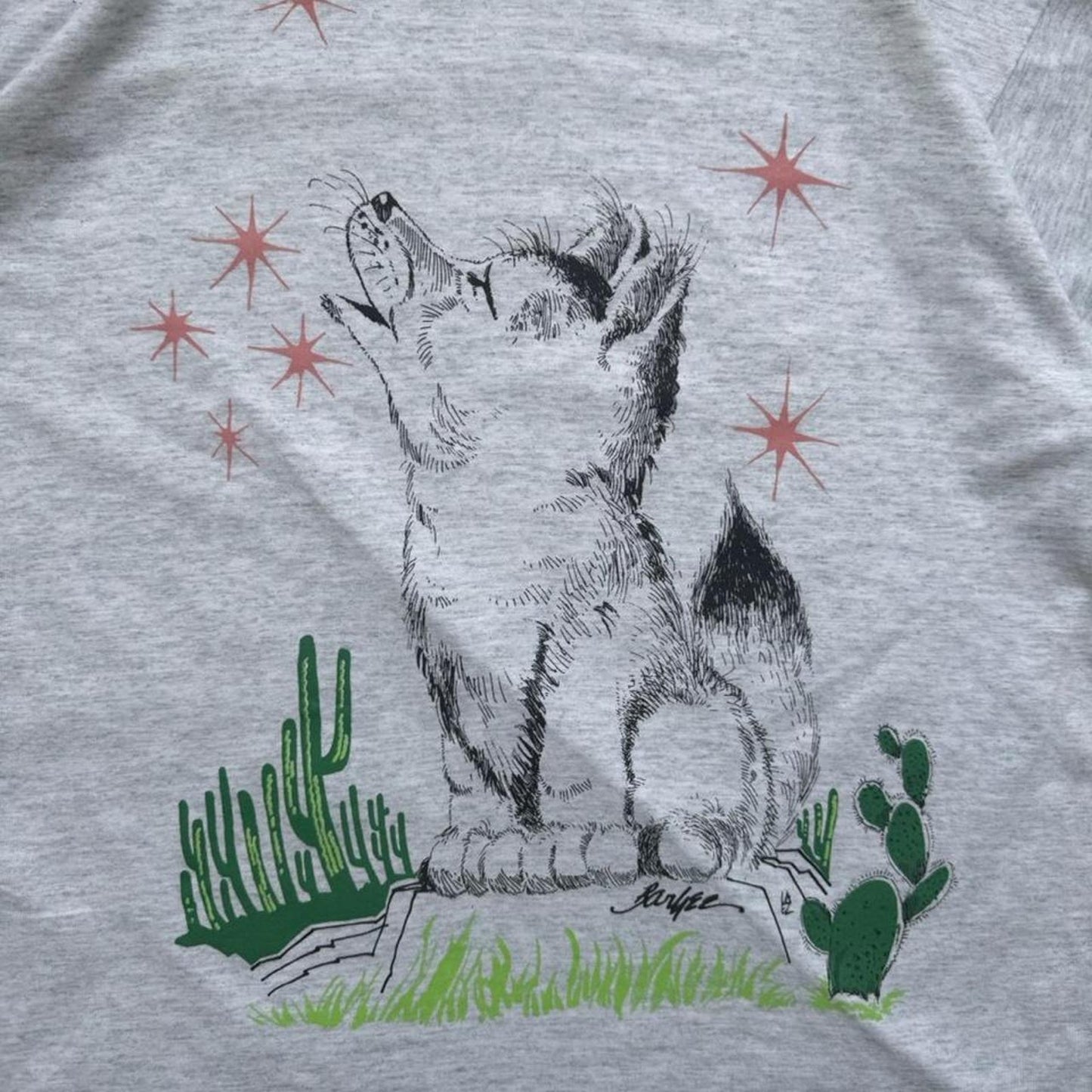 Vintage 90s Wolf Howling Animal Nature T-Shirt - X-Large