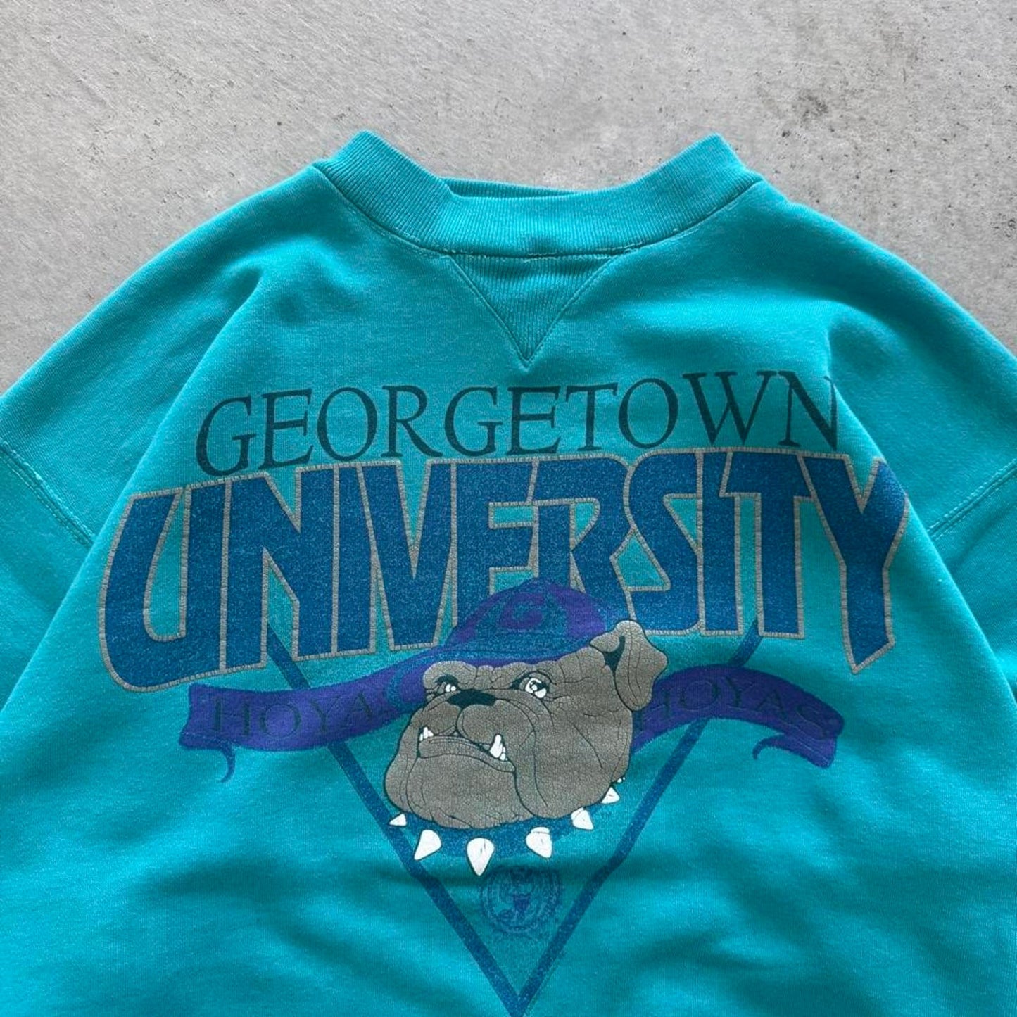 Vintage 90s Georgetown University Hoyas Crewneck - Large
