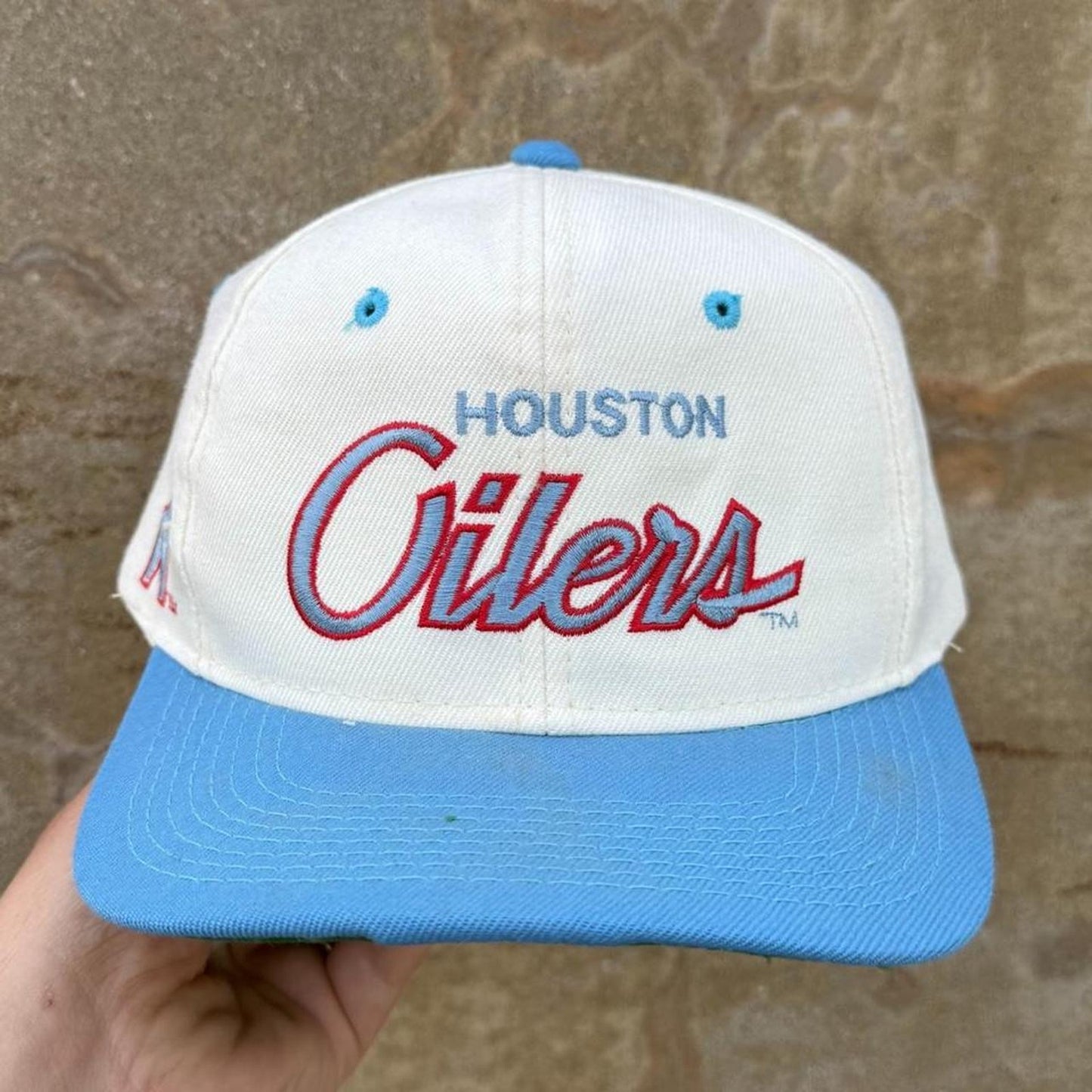 Vintage 90s Houston Oilers Sports Specialties Script Snapback