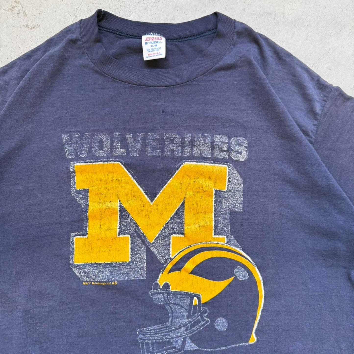 Vintage 80s Michigan Wolverines Faded T-Shirt - X-Large