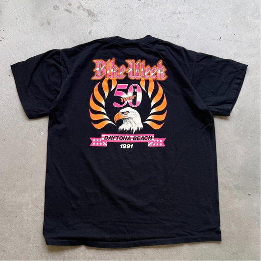Vintage 1991 Daytona Bike Week Harley Davidson Motorcycles T-Shirt - XX-Large