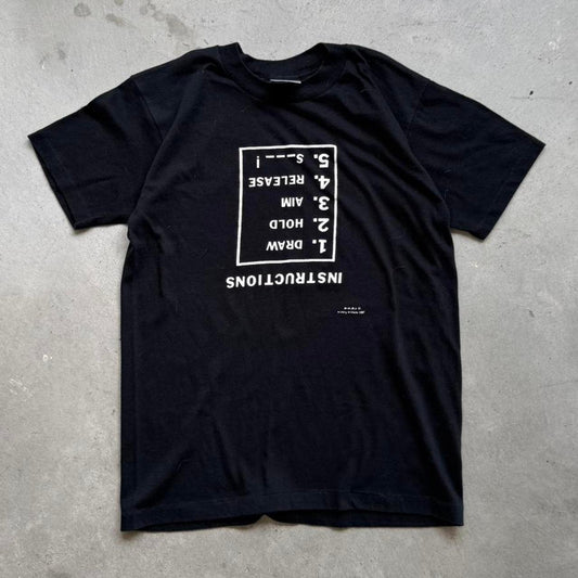 Vintage 80s Archery Instructions Humor Funny Text T-Shirt - Medium