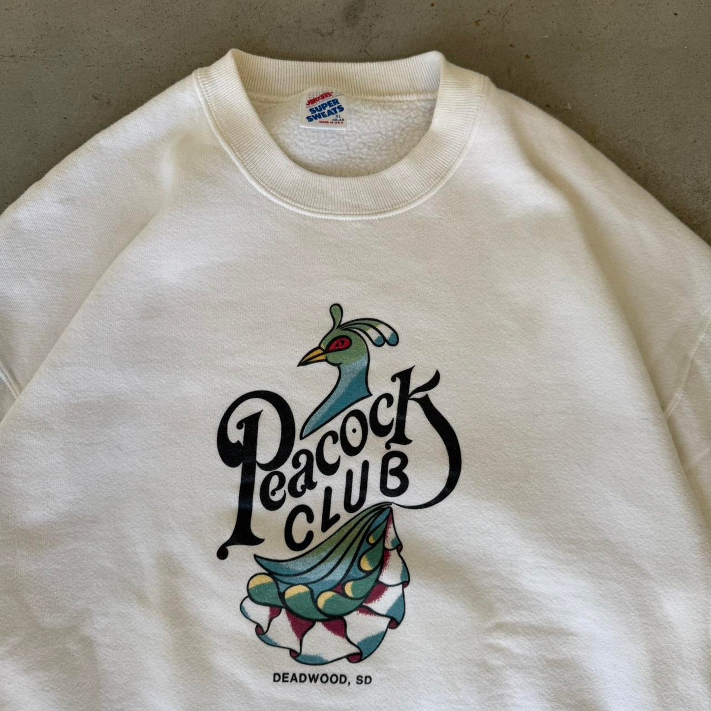 Vintage 90s Peacock Club Animal Crewneck - X-Large