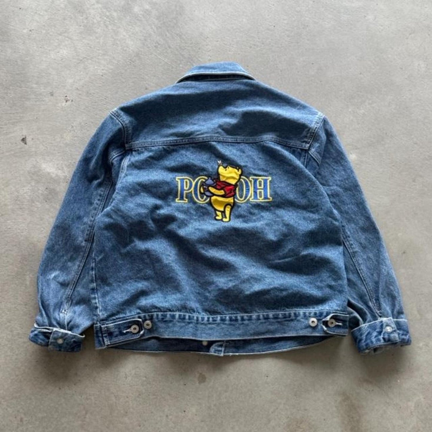 Vintage 90s Winnie the Pooh Embroidered Jean Jacket - X-Large
