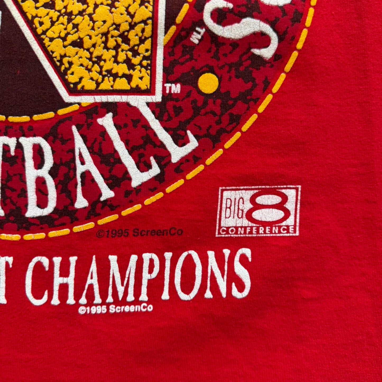 Vintage 1995 Nebraska Huskers Big Right Champions T-Shirt - Large