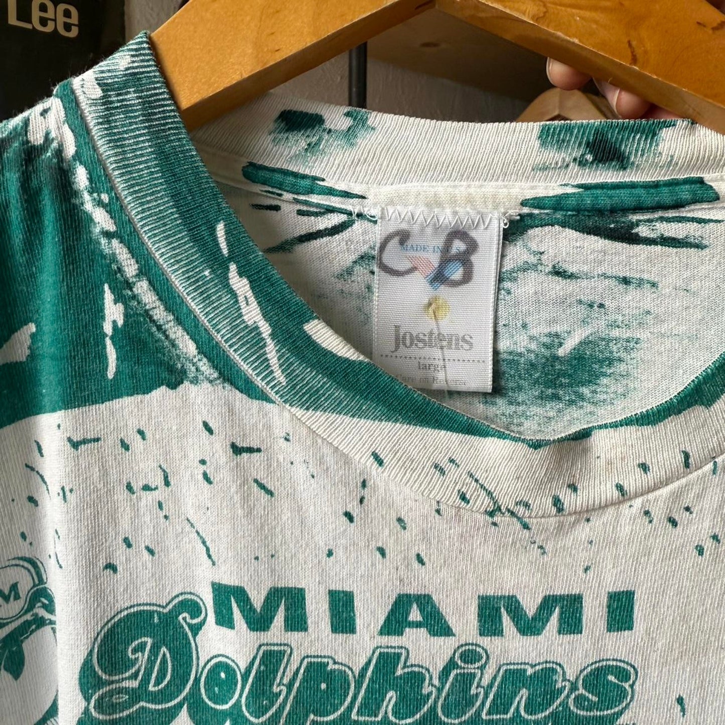 Vintage 90s Miami Dolphins NFL All Over Print T-Shirt - Large