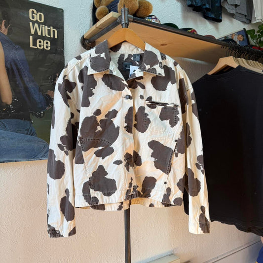 Vintage 90s Lizwear Cow Print Zip Up Jacket - Medium (W)