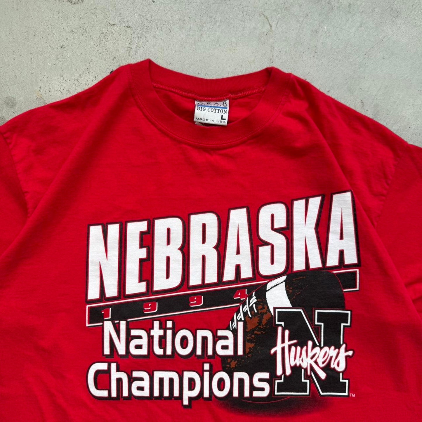 Vintage 1994 Nebraska Huskers National Champions T-Shirt - Large