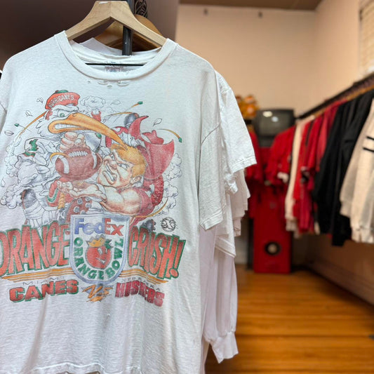 Vintage 90s Nebraska Huskers FedEx Orange Bowl Strangle Herbie T-Shirt - Large