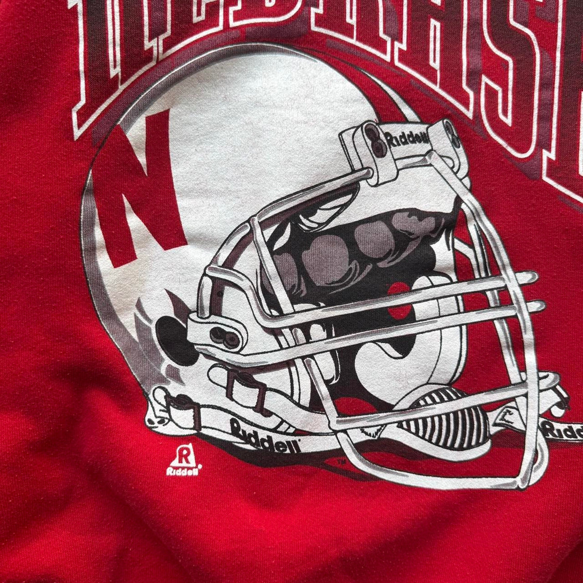 Vintage 90s Nebraska Huskers Helmet Crewneck - X-Large