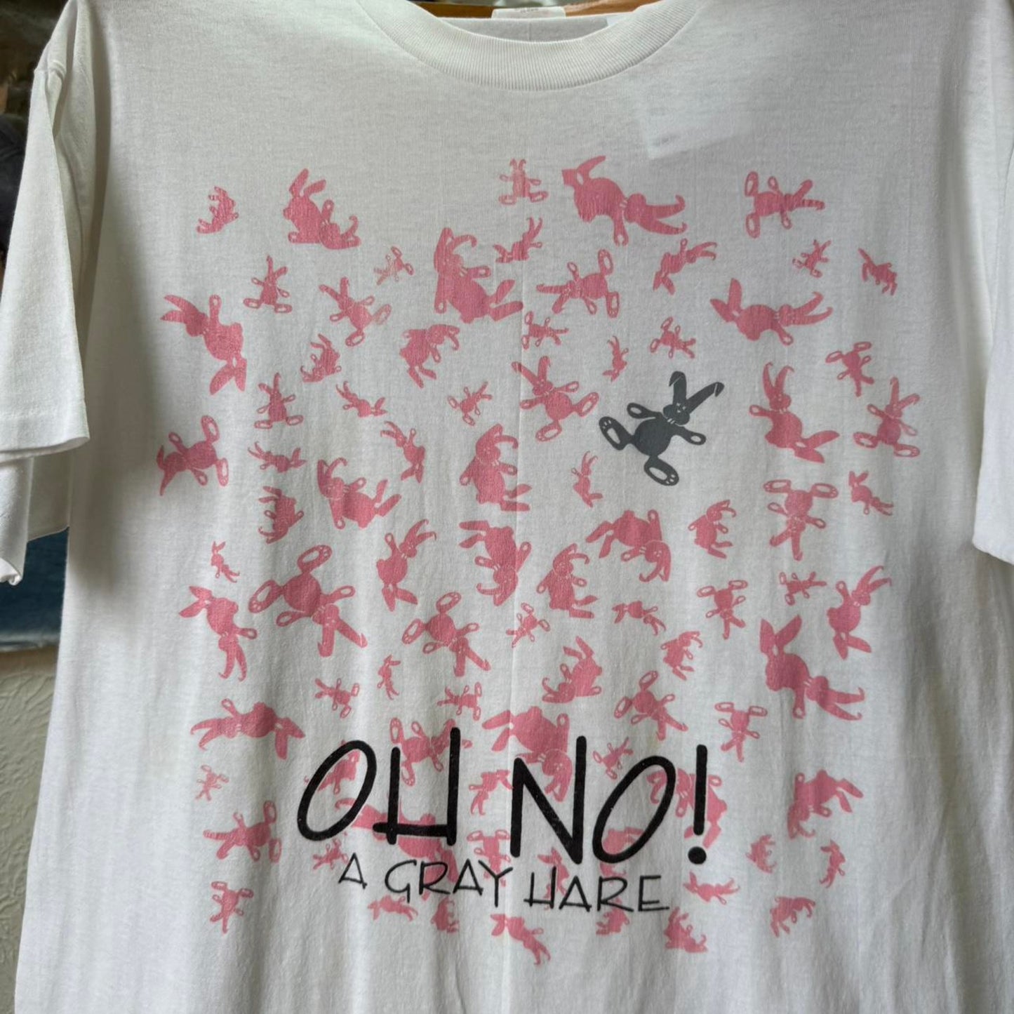Vintage 90s Oh No Grey Hare Rabbit T-Shirt - X-Large