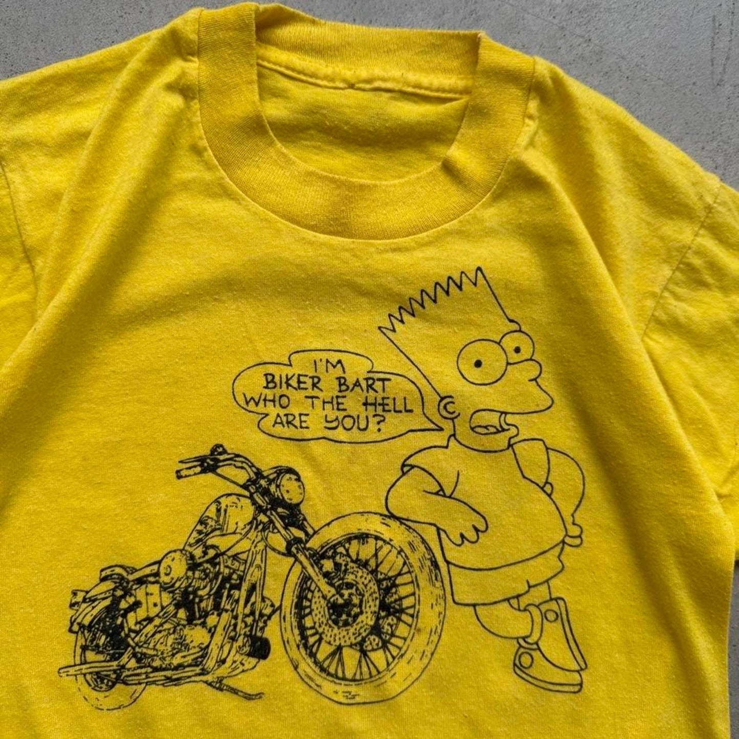 Vintage 90s Bart Simpson Motorcycle Biker T-Shirt - Kids 8-10