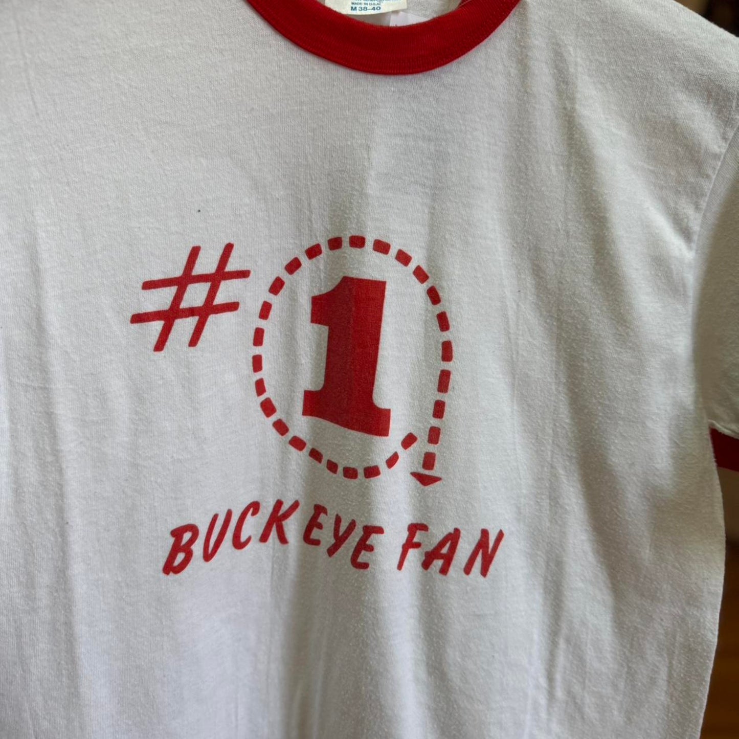 Vintage 80s Wisconsin Badgers  Buckeye Fan Ringer T-Shirt